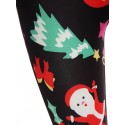 Christmas Santa Print Pencil Pants -  S