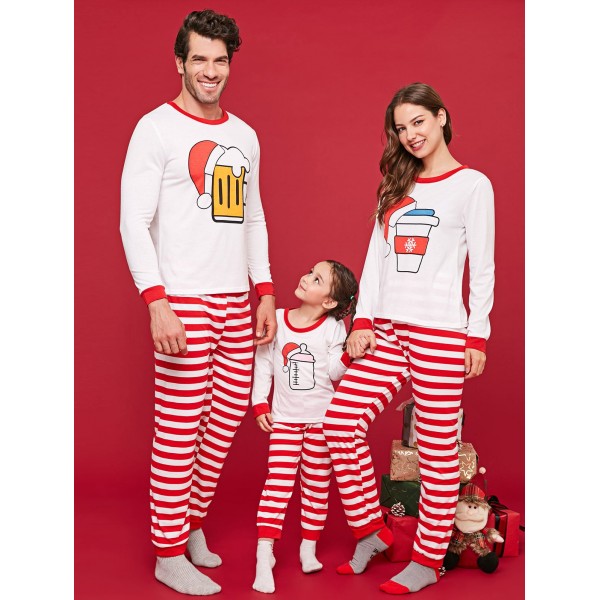 Bottles Christmas Matching Family Pajamas - Red Kid  90