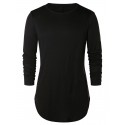 Arc Hem Solid Round Neck T-shirt - Black 2xl