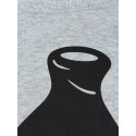 Bottle Print Crew Neck T-shirt - Gray M