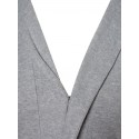 Button Up Shawl Collar Cardigan - Gray Cloud M