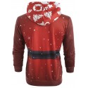 3D Santa Claus Costume Print Christmas Hoodie - Chestnut Red L