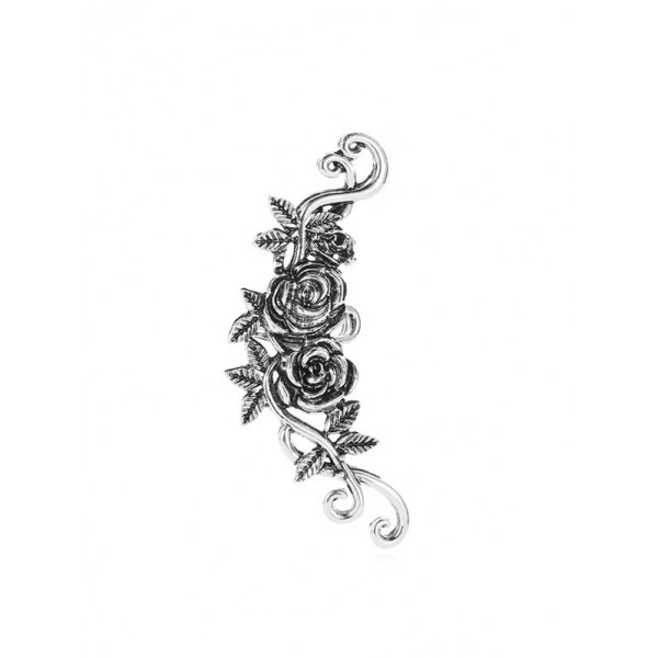 1 Pc Flowers and Leaves Shape Cuff Earring - Silver